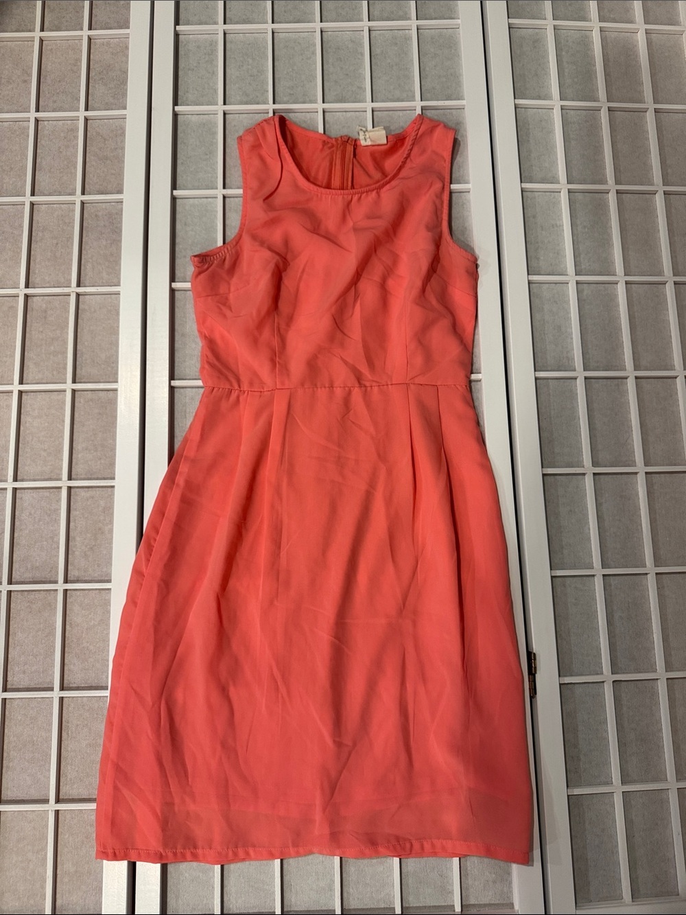Japna Coral Sleeveless Midi Dress